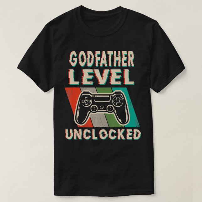 Camiseta Mens Godfather Level Unlocked Funny Leveled Up To  (Diseño del anverso)