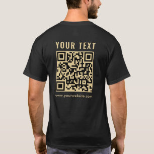 Camiseta Mens Gold Scan Me QR Código impresión a doble cara