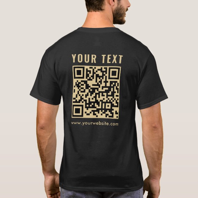 Camiseta Mens Gold Scan Me QR Código impresión a doble cara (Reverso)
