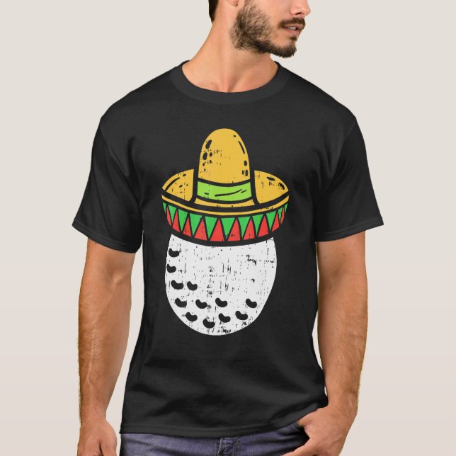 Camiseta Mens Golf Ball Sombrero Cinco De Mayo (Anverso)