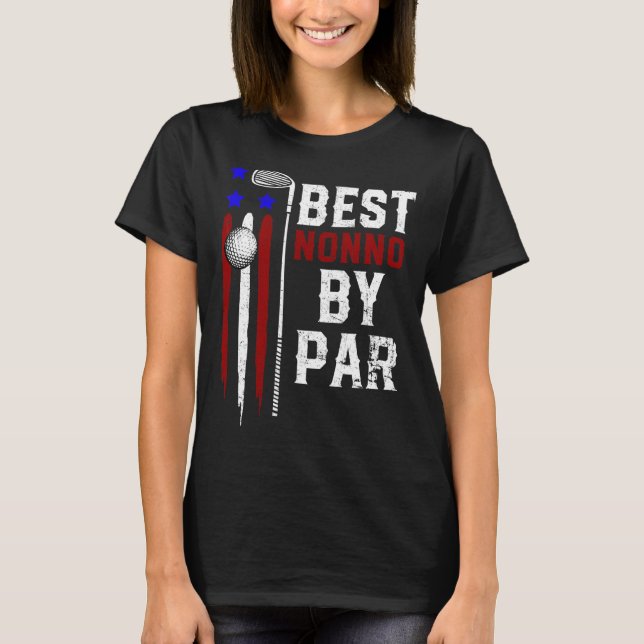 Camiseta Mens Golf Best Nonno Por Par Grandpa Flag Am (Anverso)