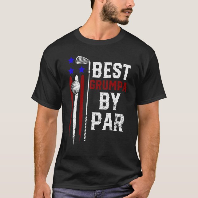 Camiseta Mens Golf Mejor Grumpa De Par Grandpa Bandera A (Anverso)