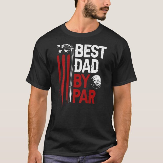 Camiseta Mens Golf Mejor Papá Por Par Daddy Golfer American (Anverso)