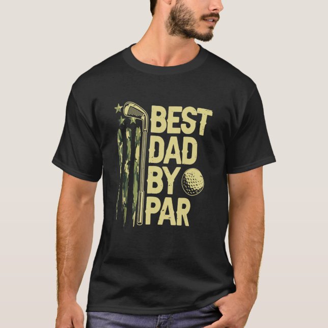 Camiseta Mens Golf Mejor Papá Por Par Daddy Golfer American (Anverso)