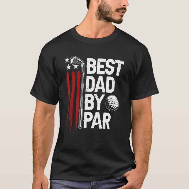 Camiseta Mens Golf Mejor Papá Por Par Daddy Golfer American (Anverso)