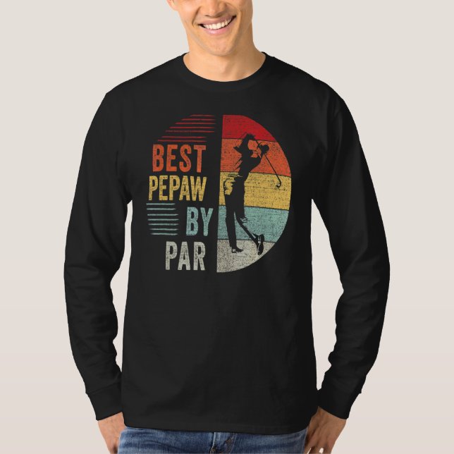 Camiseta Mens Golf Mejor Pepaw Por Par Grandpa Padre (Anverso)
