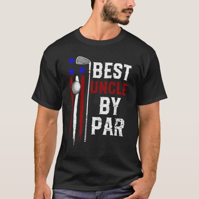 Camiseta Mens Golf Mejor Tío De Par Daddy Golfer Flag Amer (Anverso)