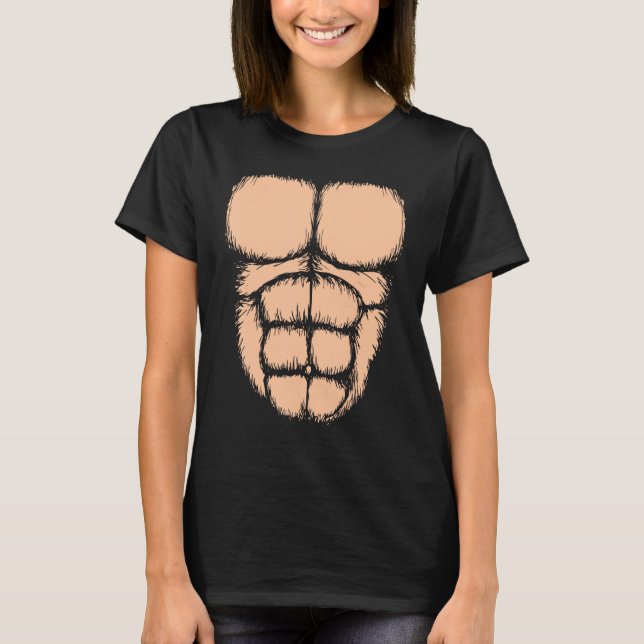 Camiseta Mens Gorilla Chest Muscles Six Pack (Anverso)
