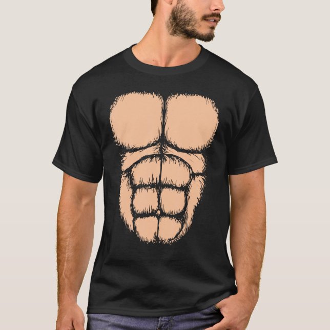 Camiseta Mens Gorilla Chest Muscles Six Pack (Anverso)