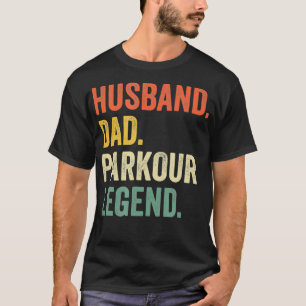 Camiseta Mens Graciosa leyenda del Parkour del marido corri