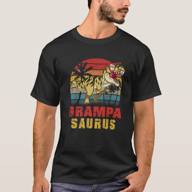 Camiseta Mens Grampa Saurus Dinosaur Funny Grampasaurus T R (Anverso)