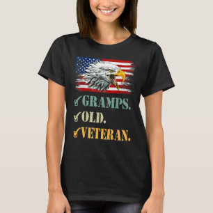 Camiseta Mens Gramps antigua veterana bandera de águila est