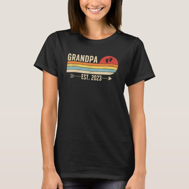 Camiseta Mens Grandpa 2023 New First Time Grandpa To Be (Anverso)