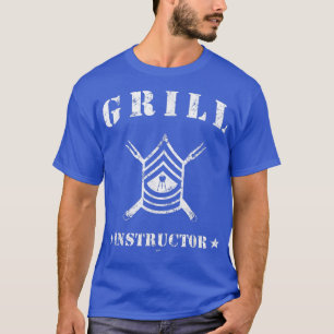 Camiseta Mens Grill Instructor Sargento BBQ Día del Padre g