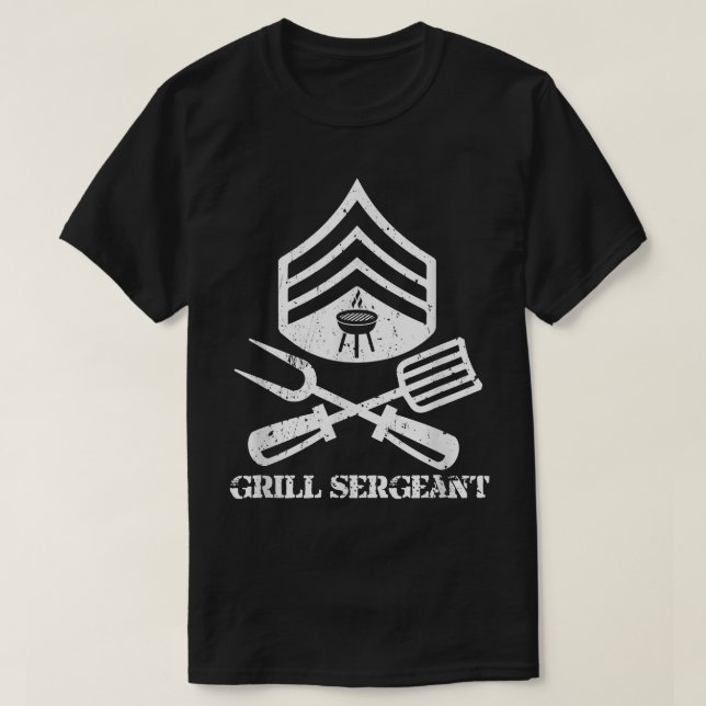 Camiseta Mens Grill Sargento BBQ Master Grill  (Diseño del anverso)