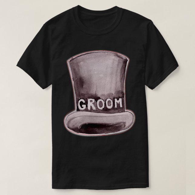 Camiseta Mens Groom Hat Cute Engagement Wedding Bachelor Pa (Diseño del anverso)
