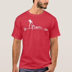Camiseta Mens Groom Matching Cute Arrow Engagement Wedding