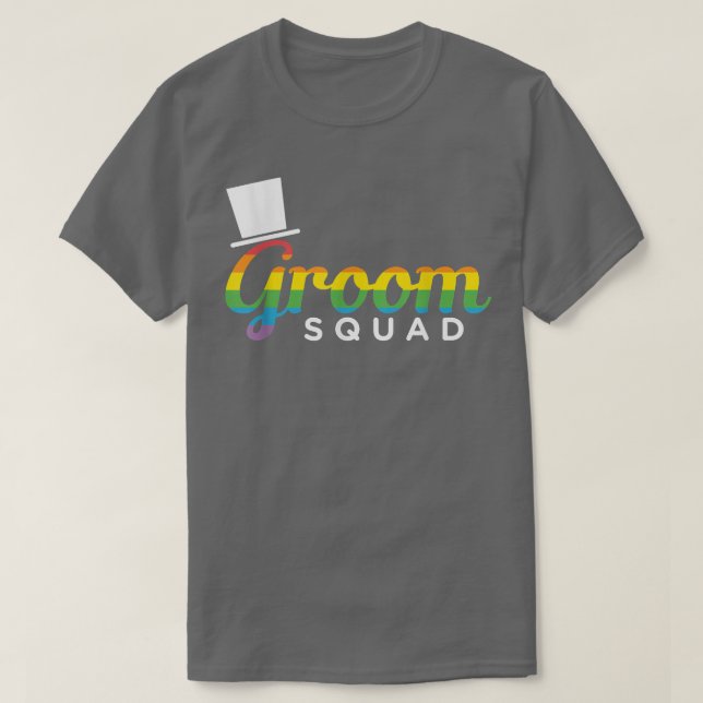 Camiseta Mens Groom Squad LGBT Gay Bachelor Party  (Diseño del anverso)