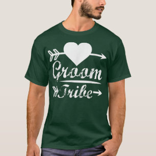 Camiseta Mens Groom Tribe coincidente con Boda de corazón d