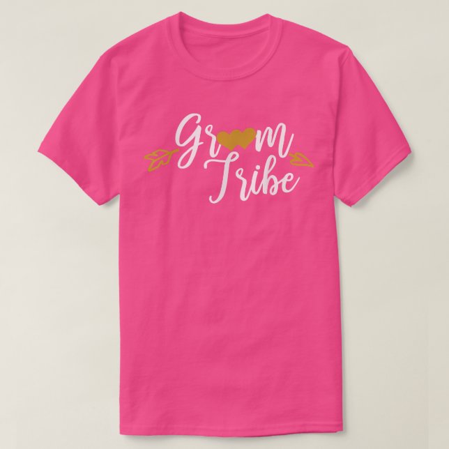 Camiseta Mens Groom Tribe Heart Engagement Wedding Party Ma (Diseño del anverso)