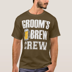 Camiseta Mens Grooms Brew Crew Funny Groomsmen Bacheler Par
