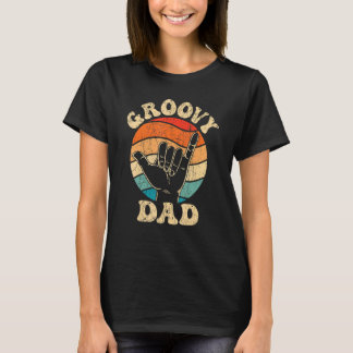 Camiseta Mens Groovy Dad 70s Aesthetic Nostalgia 1970's Ret