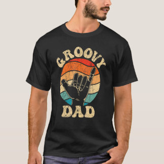 Camiseta Mens Groovy Dad 70s Aesthetic Nostalgia 1970's Ret