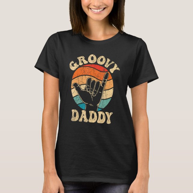 Camiseta Mens Groovy Daddy 70s Aesthetic Nostalgia 1970's R (Anverso)