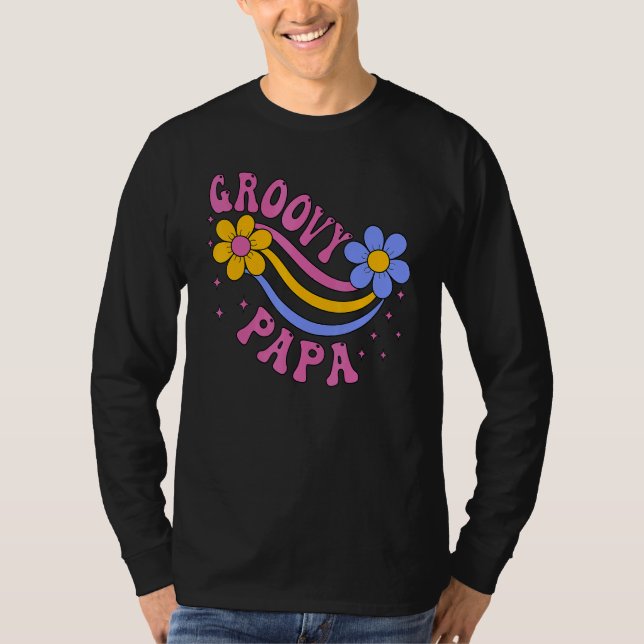 Camiseta Mens Groovy Papa 70s Aesthetic Nostalgia 1970's Re (Anverso)