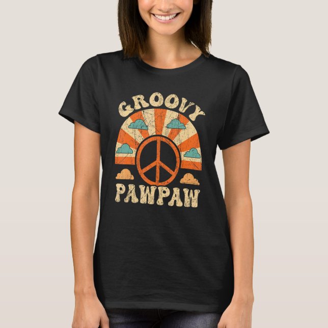 Camiseta Mens Groovy Pawpaw 70s Aesthetic Nostalgia 1970's  (Anverso)