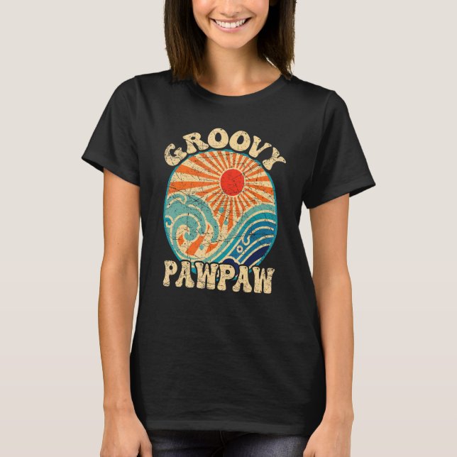 Camiseta Mens Groovy Pawpaw 70s Aesthetic Nostalgia 1970's  (Anverso)