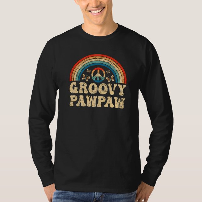 Camiseta Mens Groovy Pawpaw 70s Aesthetic Nostalgia 1970's  (Anverso)