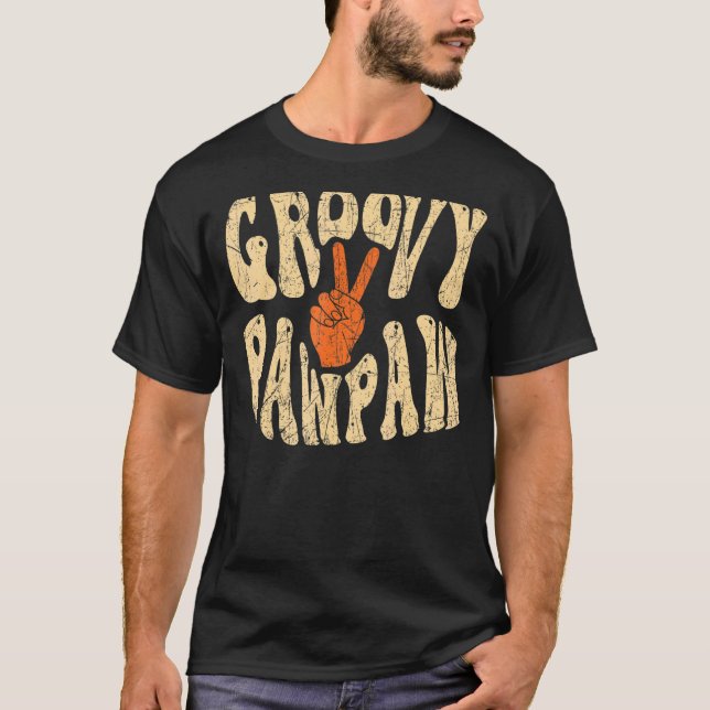Camiseta Mens Groovy Pawpaw 70s Aesthetic Nostalgia 1970's  (Anverso)