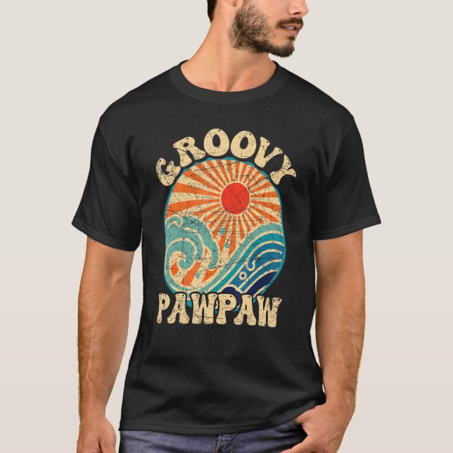Camiseta Mens Groovy Pawpaw 70s Aesthetic Nostalgia 1970's  (Anverso)