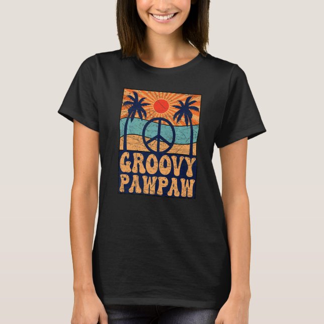 Camiseta Mens Groovy Pawpaw 70s Aesthetic Nostalgia 1970's  (Anverso)