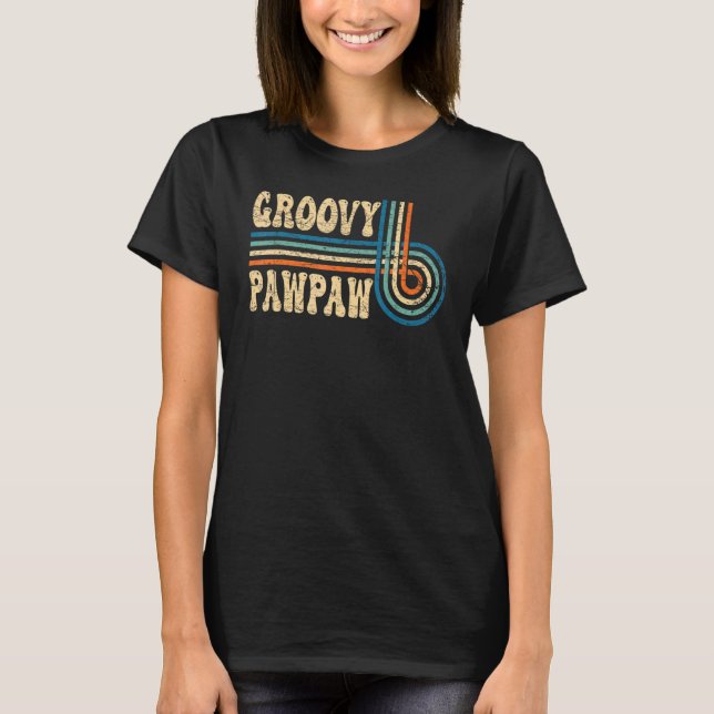 Camiseta Mens Groovy Pawpaw 70s Aesthetic Nostalgia 1970's  (Anverso)