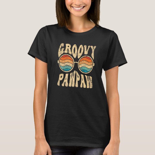 Camiseta Mens Groovy Pawpaw 70s Aesthetic Nostalgia 1970's  (Anverso)