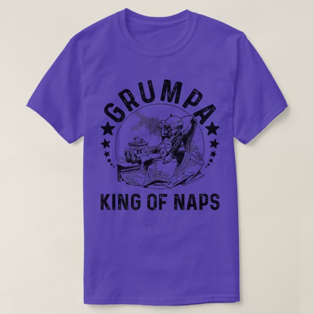 Camiseta Mens Grumpa King Of Naps Grandpa Joke Napping King (Diseño del anverso)