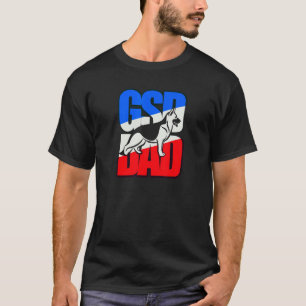 Camiseta Mens Gsd Dad German Shepherd Usa Patriotic Edition