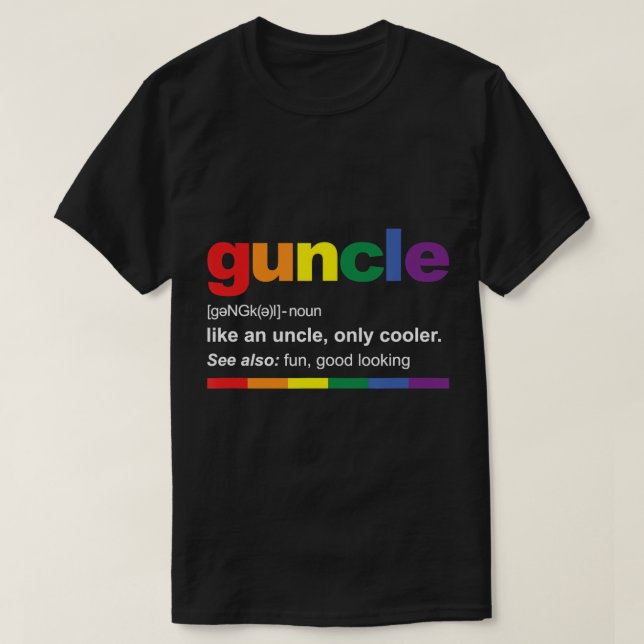 Camiseta Mens Guncle Definition Rainbow Funny Gift for Gay  (Diseño del anverso)