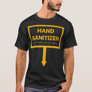 Camiseta Mens Hand Sanitizer divertido adultos humor amaril