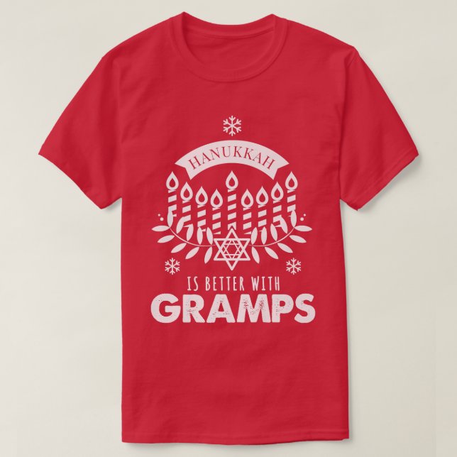 Camiseta Mens Hanukkah Is Better with Gramps Matching Famil (Diseño del anverso)
