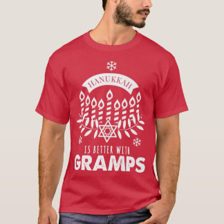 Camiseta Mens Hanukkah Is Better with Gramps Matching Famil