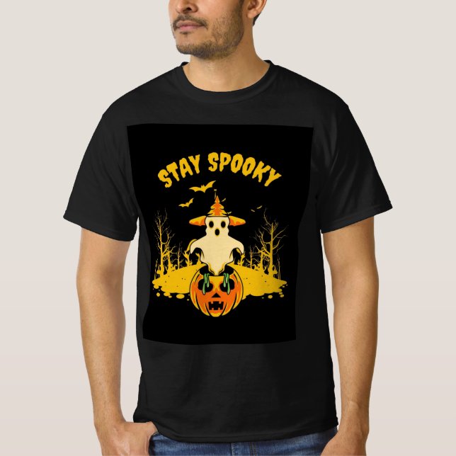 Camiseta mens helloween stay spooky design t shirt  (Anverso)