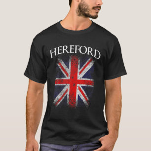 Camiseta Mens Hereford Vintage Retro Bandera Británica Funn