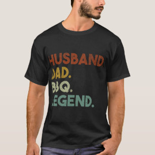 Camiseta Mens Husband Dad BBQ Leyenda Vintage BBBQ Grill