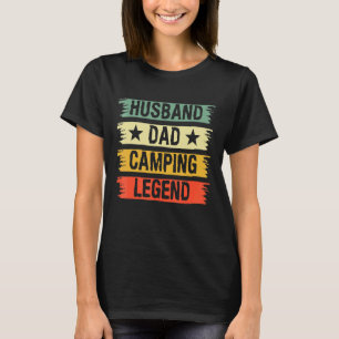 Camiseta Mens Husband Dad Camping Legend