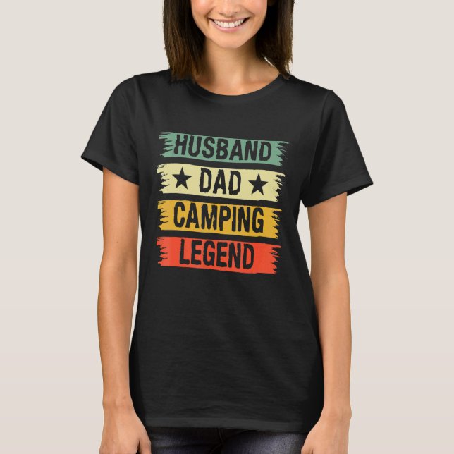 Camiseta Mens Husband Dad Camping Legend (Anverso)