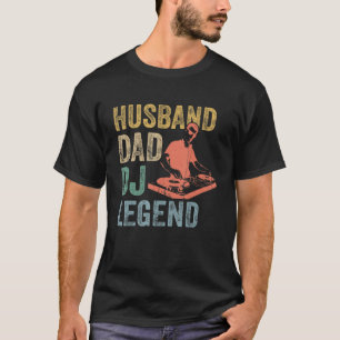 Camiseta Mens Husband Dad Dj Leyenda Dj Disk Jockey Music P