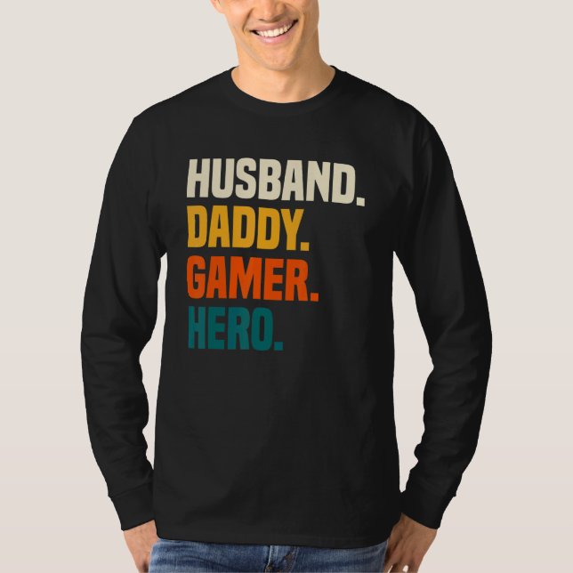 Camiseta Mens   Husband Dad Father Gamer Gaming (Anverso)